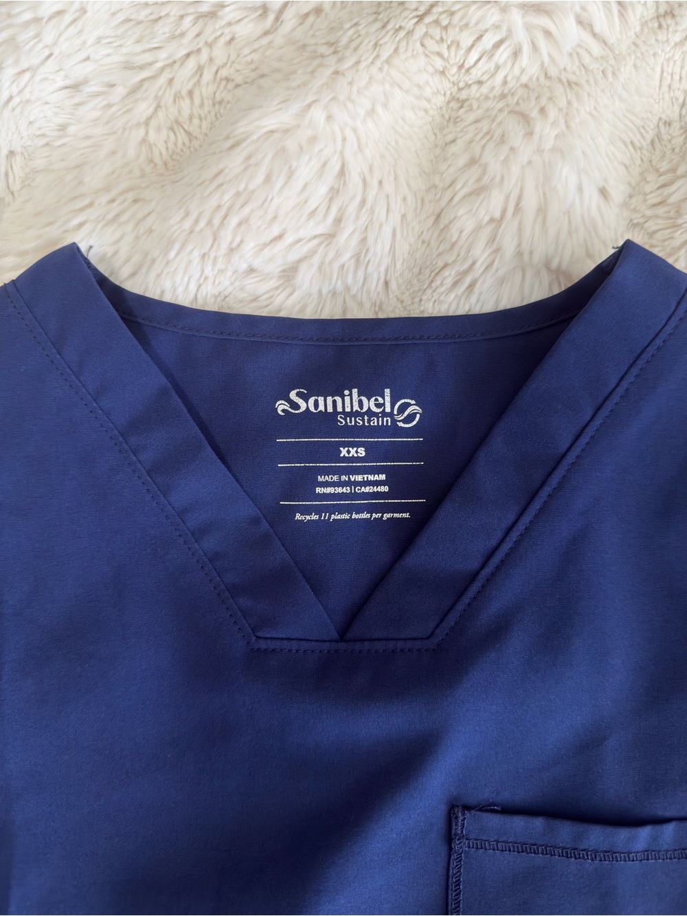 Sanibel Women's Navy V-Neck Scrub Top